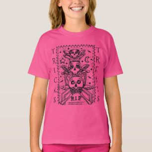 SE INGEN EVIL CEMETERY SKELETON BUS ELLER GODIS T SHIRT