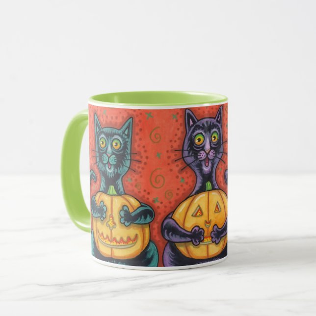 SE INGEN EVIL SVARTA KATTER, HALLOWEEN COMBO MUGG (Framsida vänster)
