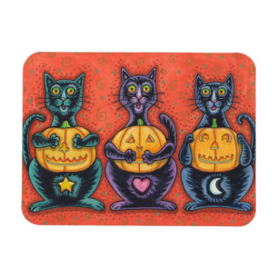 SE INGEN HALLOWEEN MAGNET-rektangel FÖR EVIL SVART Magnet