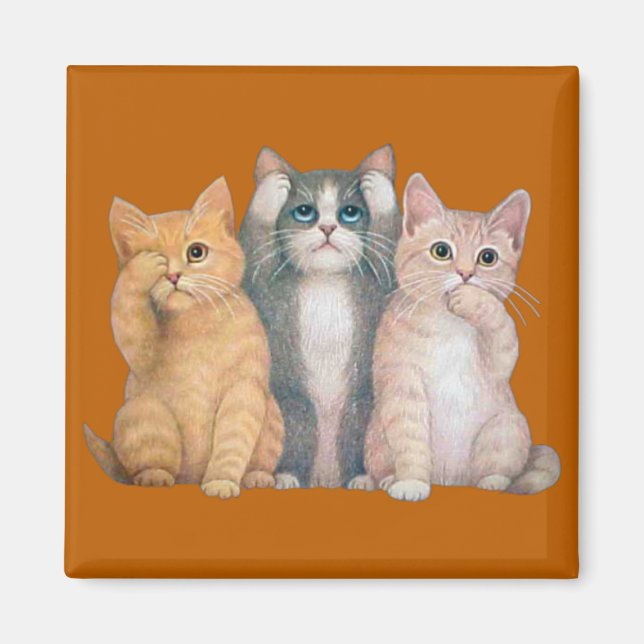 Se ingen hörsel, inga tal om ondskefulla katter. magnet (Framsidan)