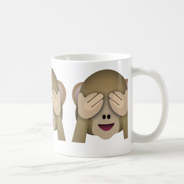 Se ingen ond apa Emoji Kaffemugg (Höger)