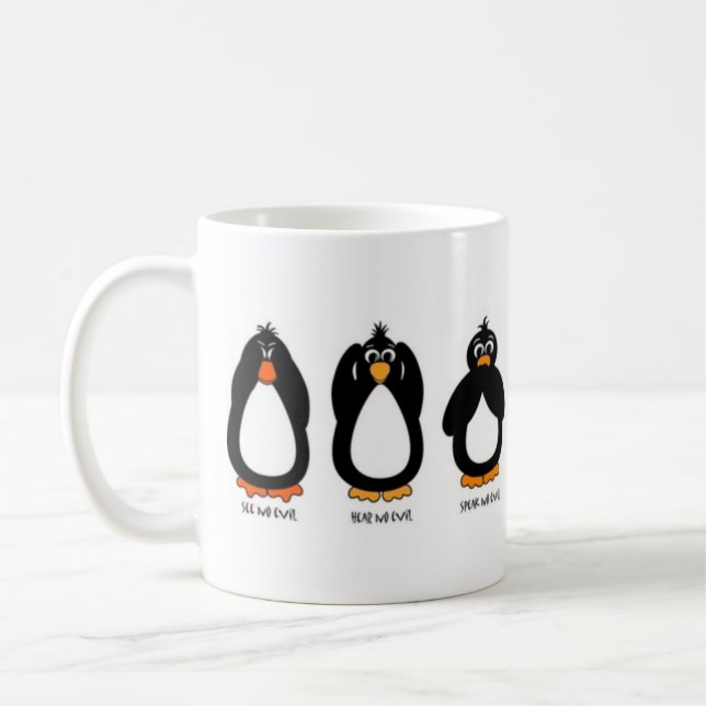 Se ingen ondska, hör ingen ondska, tala ingen kaffemugg (Vänster)