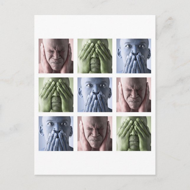 Se ingen ondska höra att inget ont talar om ondska vykort (Framsida)