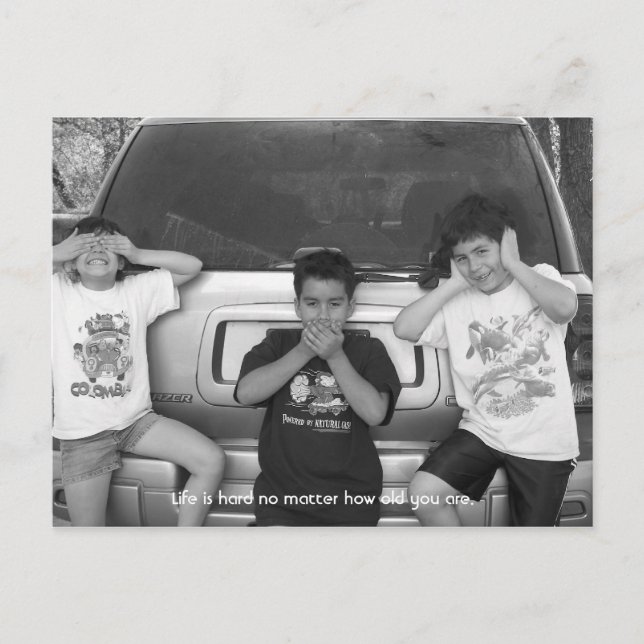 Se inget ont, säg inget ont, hör inget ont vykort (Framsida)