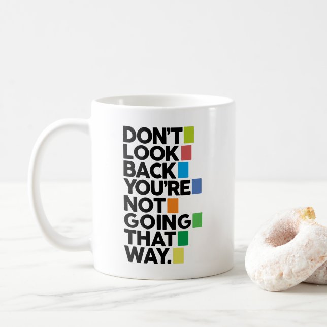 Se inte bakåt kaffemugg (Med munk)