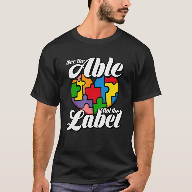 Se inte märkningens "puzzle Autism Awareness" T Shirt (Framsida)