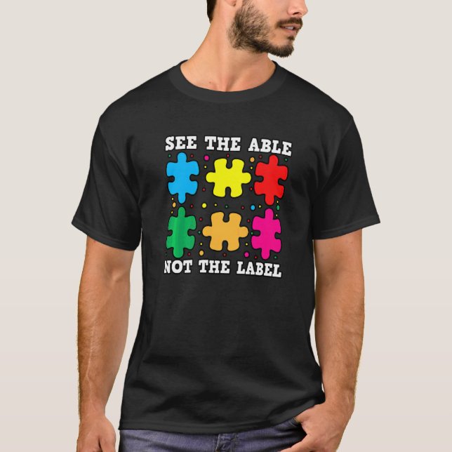 Se inte märkningens "puzzle Autism Awareness" T Shirt (Framsida)