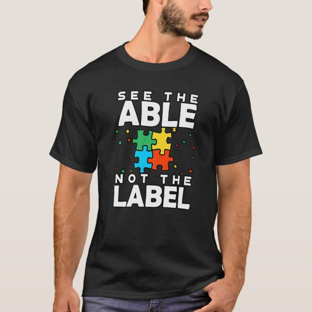 Se inte märkningens "puzzle Autism Awareness" T Shirt (Framsida)