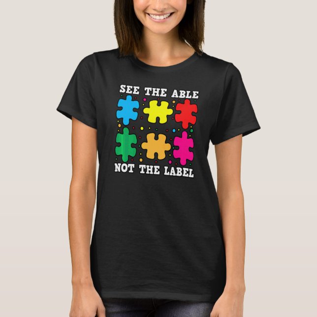 Se inte märkningens "puzzle Autism Awareness" T Shirt (Framsida)