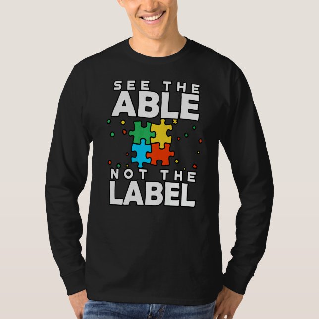 Se inte märkningens "puzzle Autism Awareness" T Shirt (Framsida)