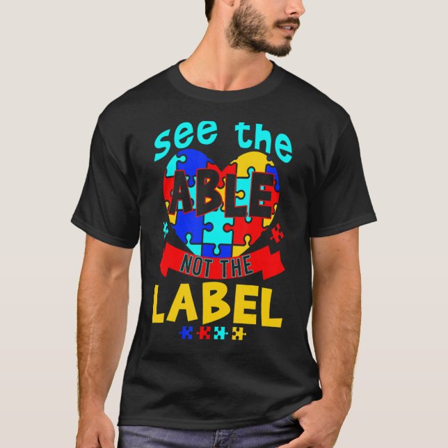 Se inte märkningens "puzzle Autism Awareness" T Shirt (Framsida)