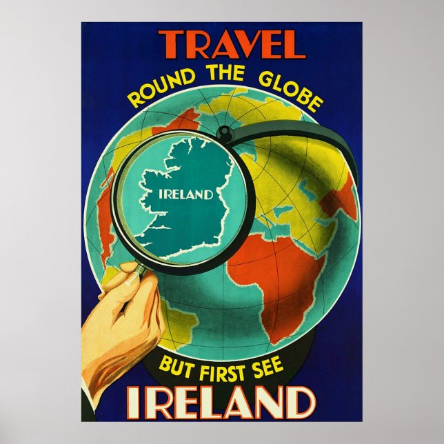 Se Irland ~Vintage Irish Travel Poster. Poster (Framsidan)
