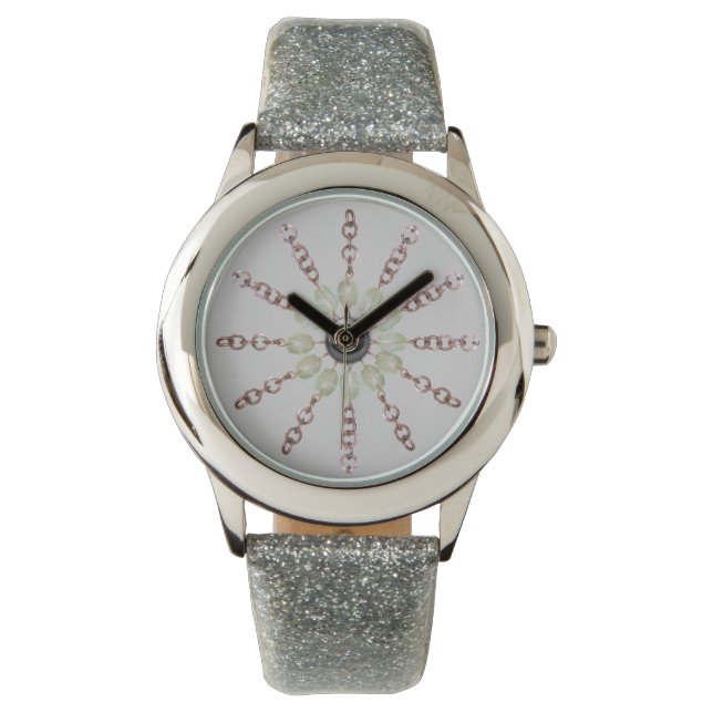 Se - Kopparkedjan och glaset pärlor Armbandsur (Framsida)