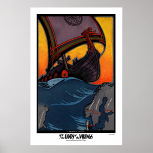 Se landet med vikingarna Norge Sverige Danmark Poster