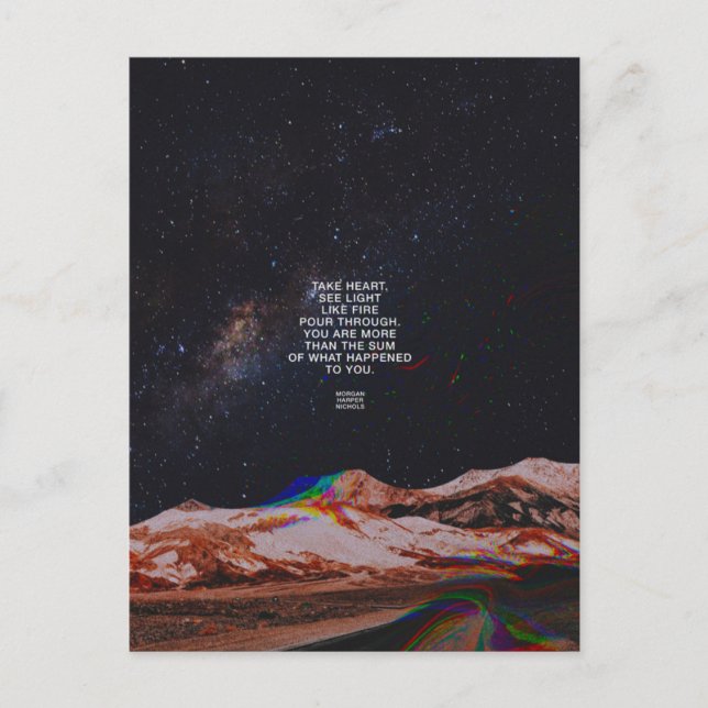 Se ljuset från hjärtat vykort (Framsida)