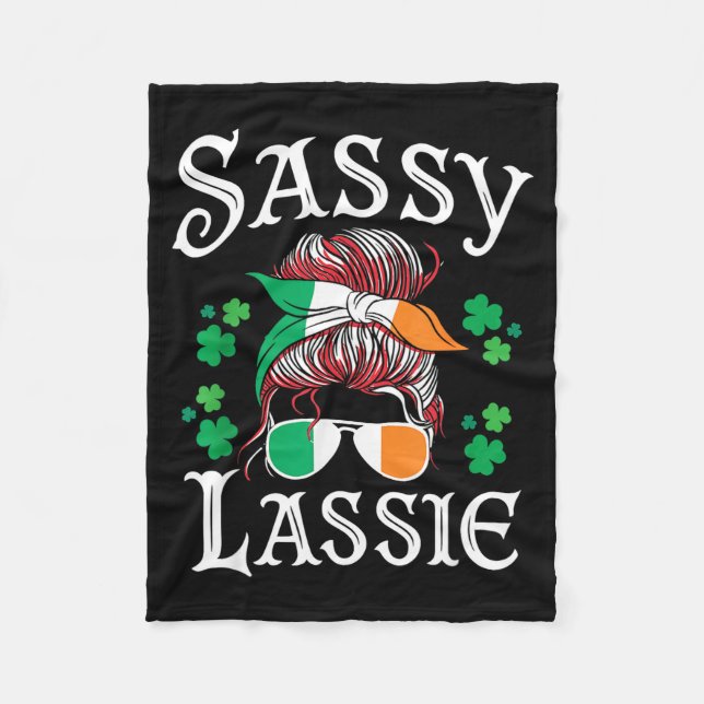 Se lögn St Patricks Day Shamrock  Fleecefilt (Framsidan)