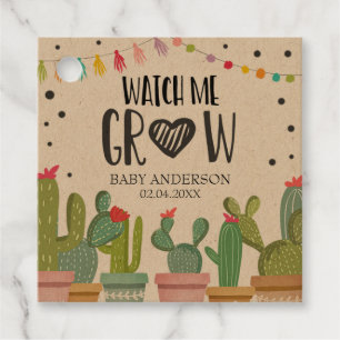 Se mig Grow Grönt Cactus Succlent Fiesta Gåvor Etiketter