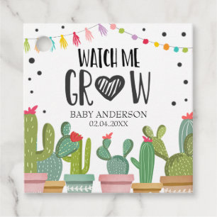 Se mig Grow Grönt Cactus Succlent Fiesta Gåvor Etiketter