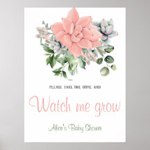 Se mig Grow Succulous Watercolor Greenery Coral