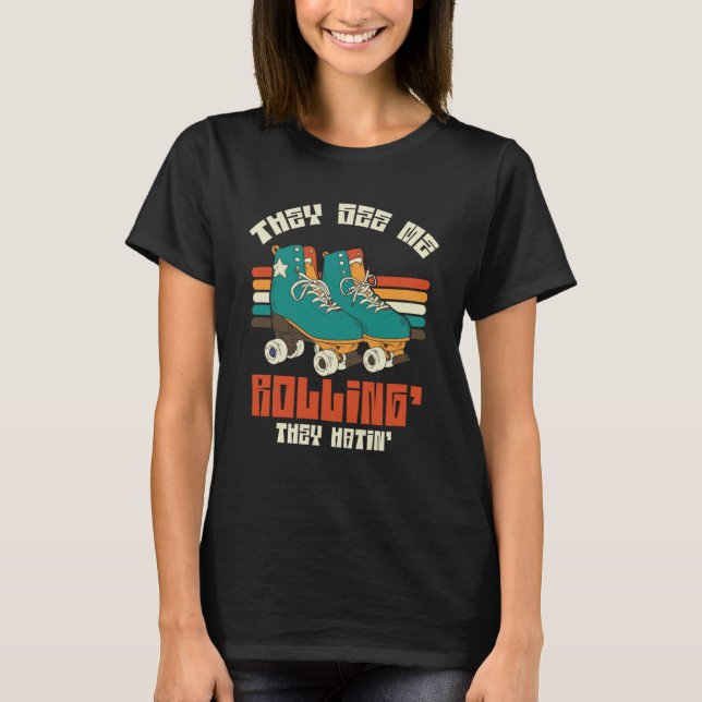 Se mig Rolling Roller Skate T Shirt (Framsida)