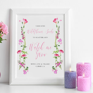 Se mig som föredrar Grow Wildblomme Baby Shower Se Poster