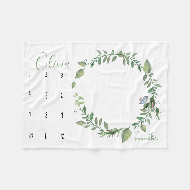 Se mig växa - Fotofilt med vattenfärg Fleecefilt (Framsidan (Horisontell))