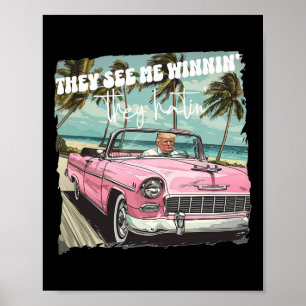 Se mig Winning De Hating Funny Trump Rosa 2024 Poster