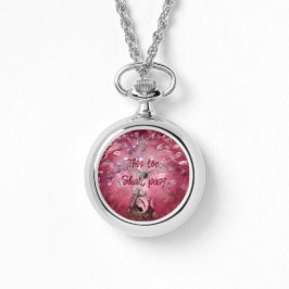 Se Necklace - även detta ska passera Träd Rosa Armbandsur