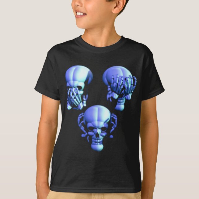 Se nej, hörru nej, tala inga onda Döskallar Shirt Tee (Framsida)