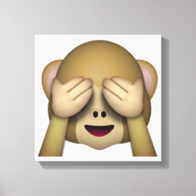 Se No Evil Monkey - Emoji Canvastryck (Framsida)