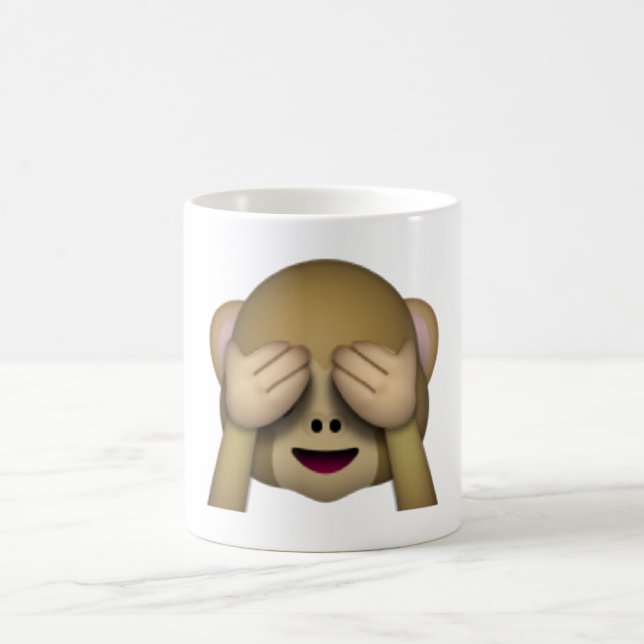 Se No Evil Monkey - Emoji Kaffemugg (Center)