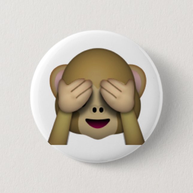 Se No Evil Monkey - Emoji Knapp (Framsida)