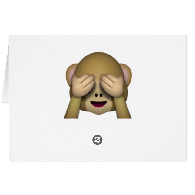 Se No Evil Monkey - Emoji OBS Kort (Baksidan Horizontal)