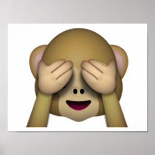 Se No Evil Monkey - Emoji Poster