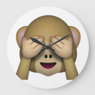 Se No Evil Monkey - Emoji Stor Klocka