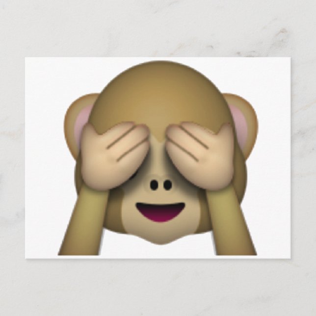 Se No Evil Monkey - Emoji Vykort (Framsida)