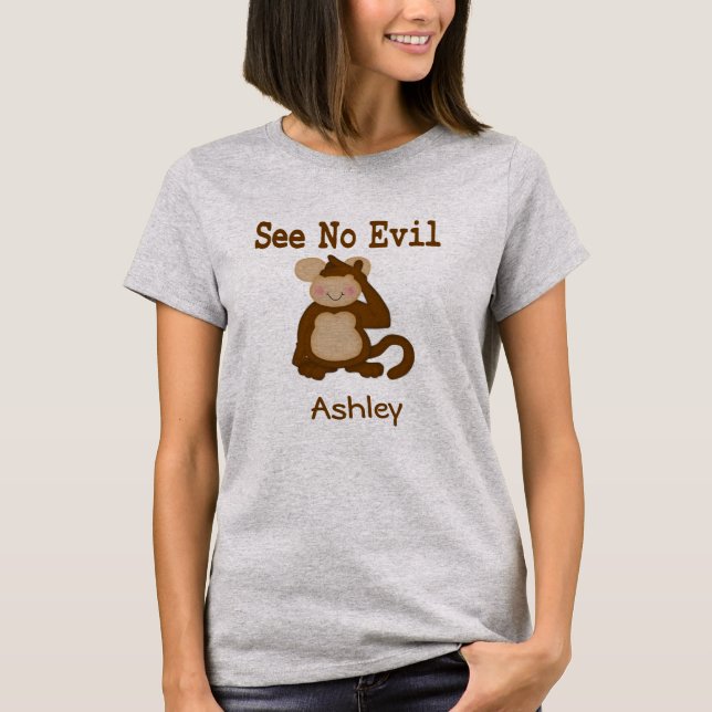 Se No Evil Monkey T-Shirt (Framsida)