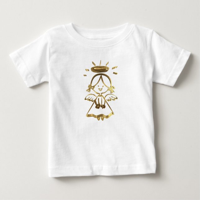 Se på Cute Little Girl Baby Angel Halo Guld T-shirt (Framsida)