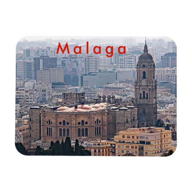 Se på katedralen i Malaga. Magnet (Horisontell)