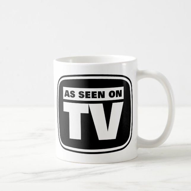 Se på TV - Svartvit Kaffemugg (Höger)