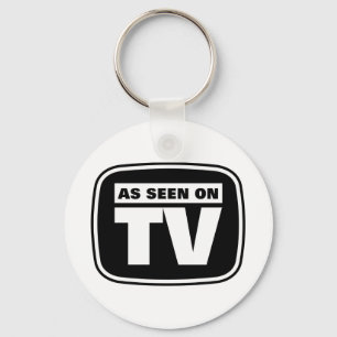 Se på TV - Svartvit Nyckelring