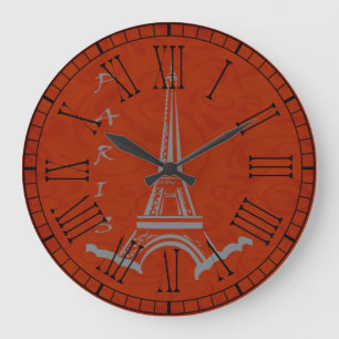 Se Paris Frankrike Eiffel Torn Stor Klocka