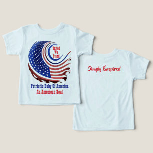 SE Patriotisk Amerikansk Bebis Genomskinlig Design T Shirt