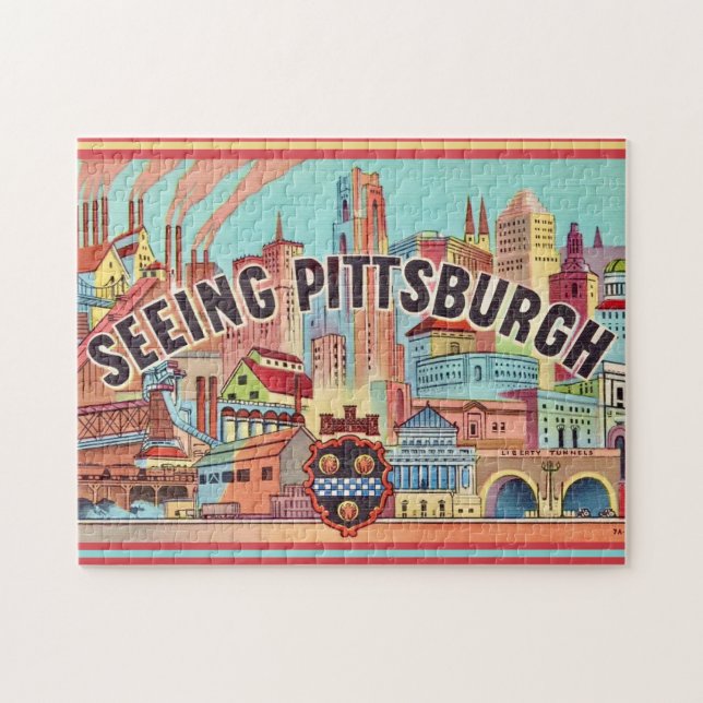 Se Pittsburgh Illustrated 11 x 14 Pussel (Horisontell)