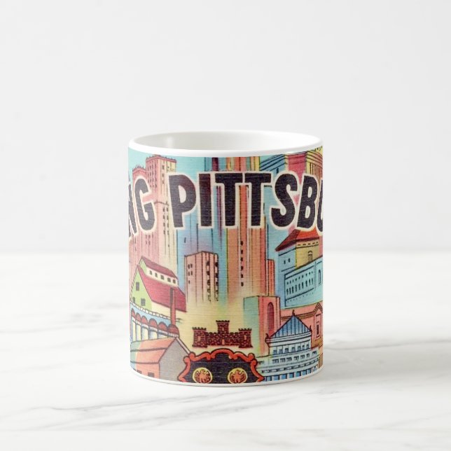 Se Pittsburgh Illustrerad vykortsmugg Kaffemugg (Center)