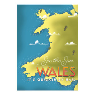 Se reseaffischen Sol Wales. Fototryck