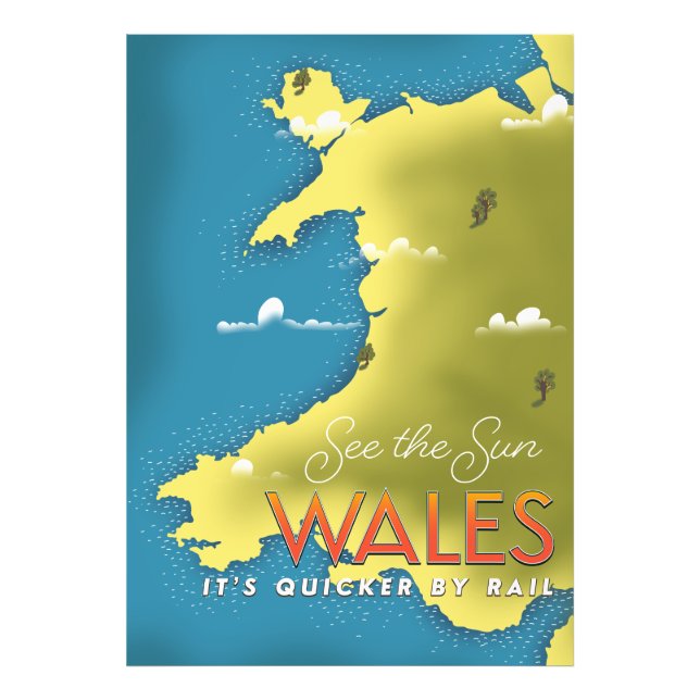 Se reseaffischen Sol Wales. Fototryck (Framsidan)