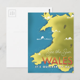 Se reseaffischen Sol Wales. Vykort