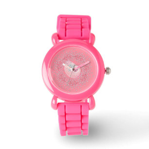 Se Rosa Glitter Daisy och Snäckor Armbandsur