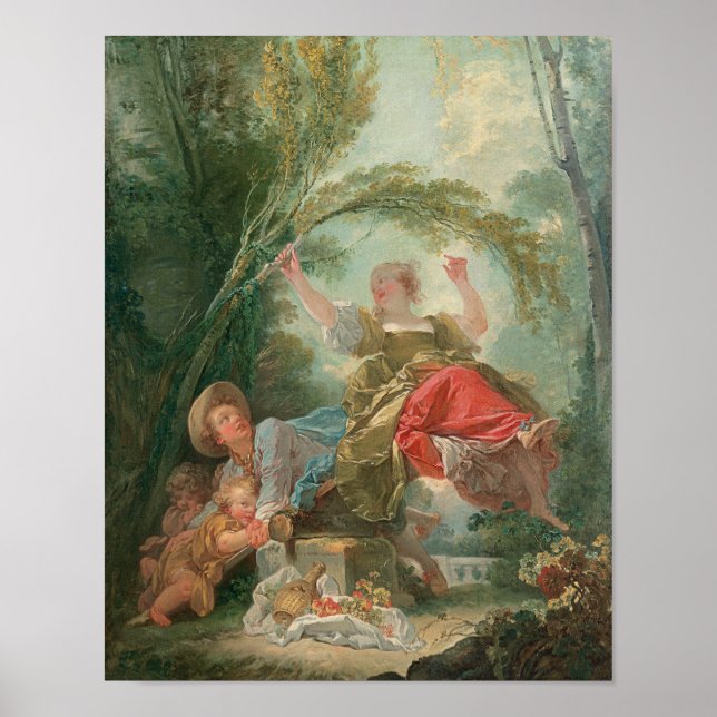 Se-Saw - Fragonard Playful Rococo Art Poster (Framsidan)